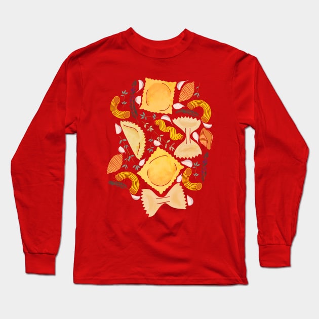 All The Pasta-bilities Long Sleeve T-Shirt by tangerinetane